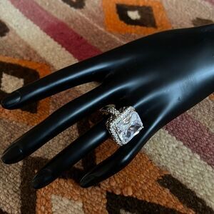 Classic cocktail faux diamond ring